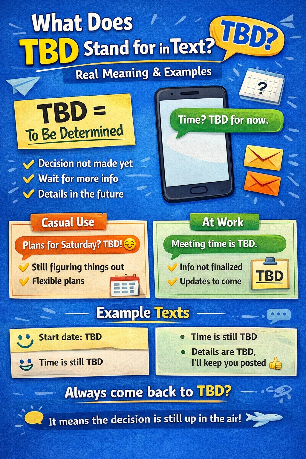 TBD Stand for in Text Real 2026